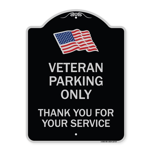 Veteran Parking Thank You for Your Service Heavy-Gauge Aluminum Sign, 24" x 18", BS-1824-22737